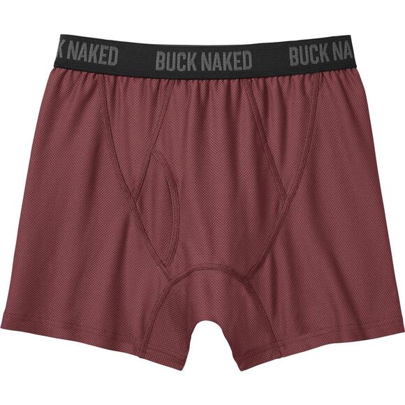 Buck Naked Men's Burgundy Quick Dry Performance Short Boxer Briefs - M - Picture 1 of 4